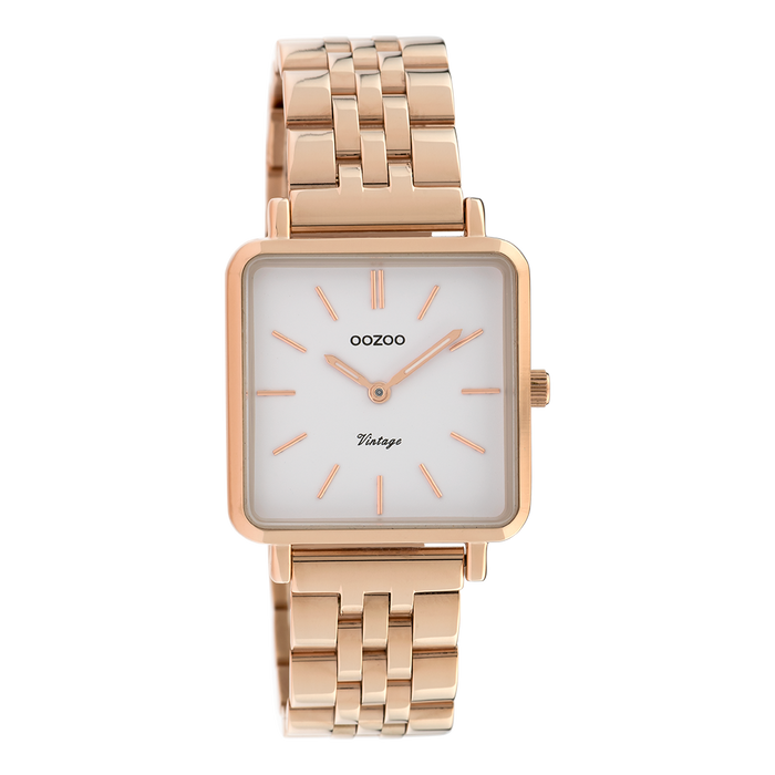 oozoo Rose gold coloured OOZOO watch with metal mesh bracelet