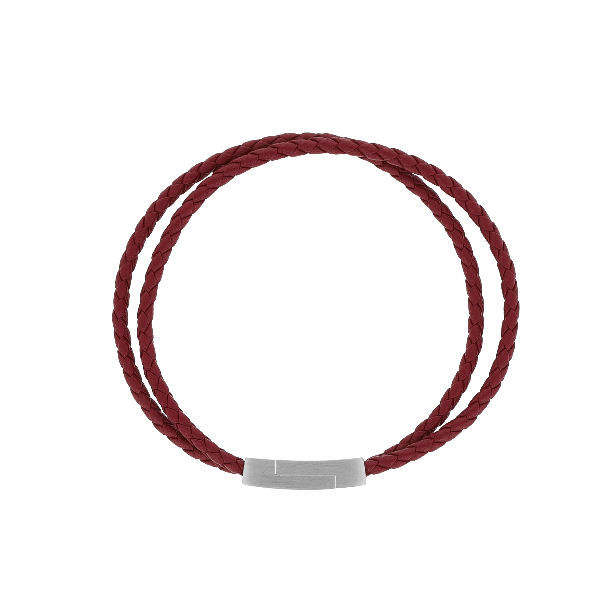 Red braided leather bracelet