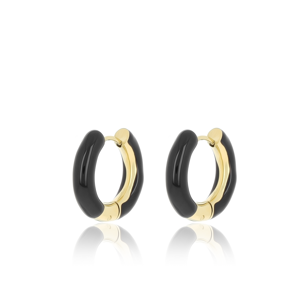 Minimalist Edge Black Hoop Earrings Small Hypoallergenic Piercing Hoops -  Etsy Norway