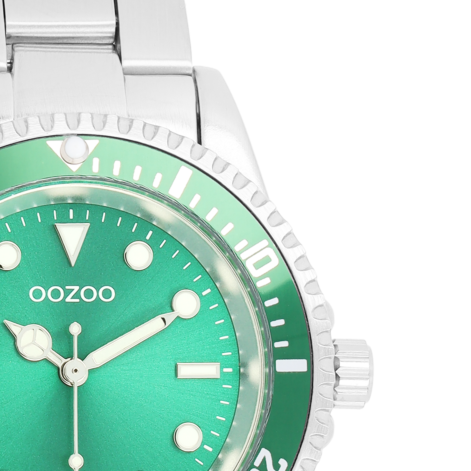 OOZOO Timepieces C11146 zilverkleurig/groene horloge