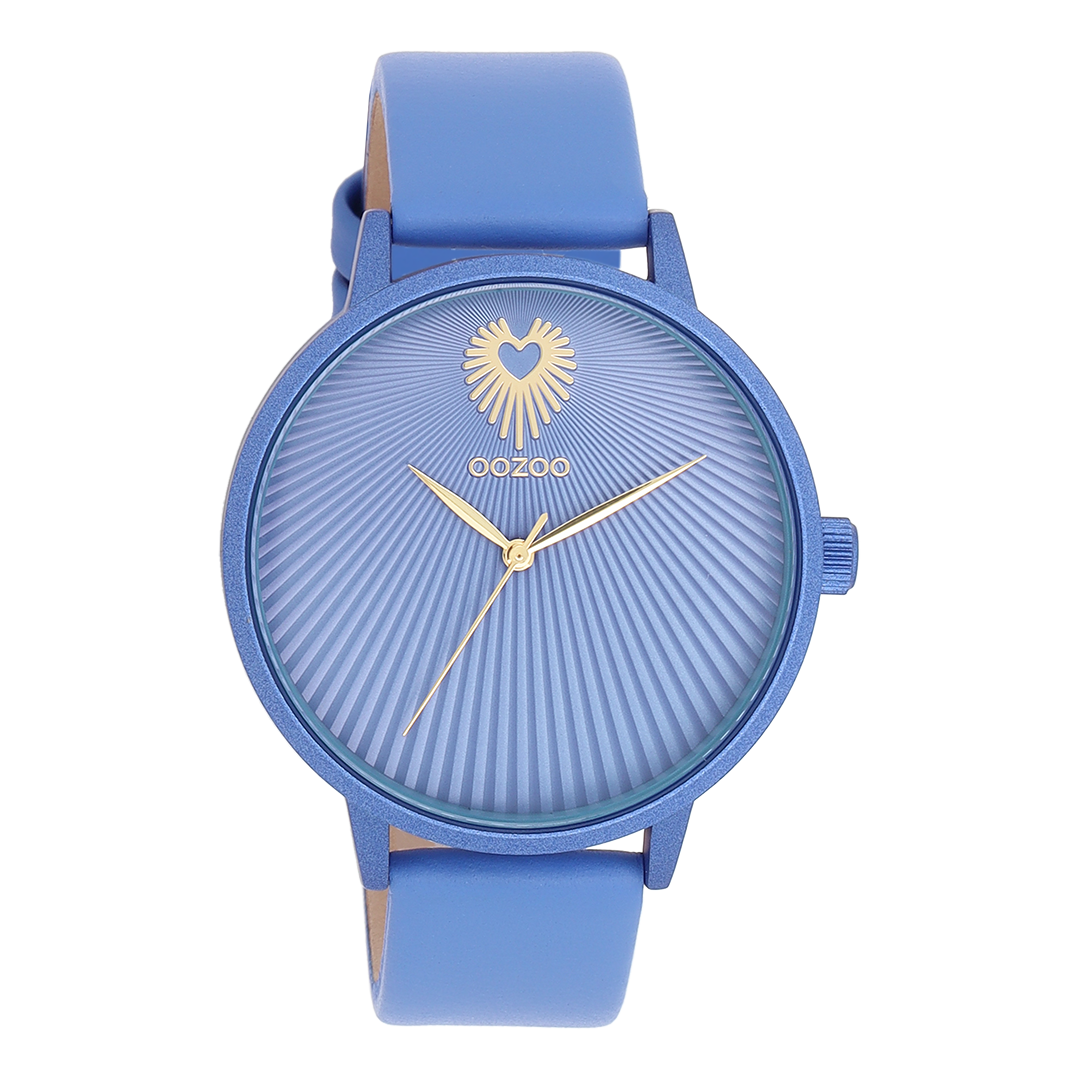 Mineraal blauwe OOZOO horloge met leren band - C11246