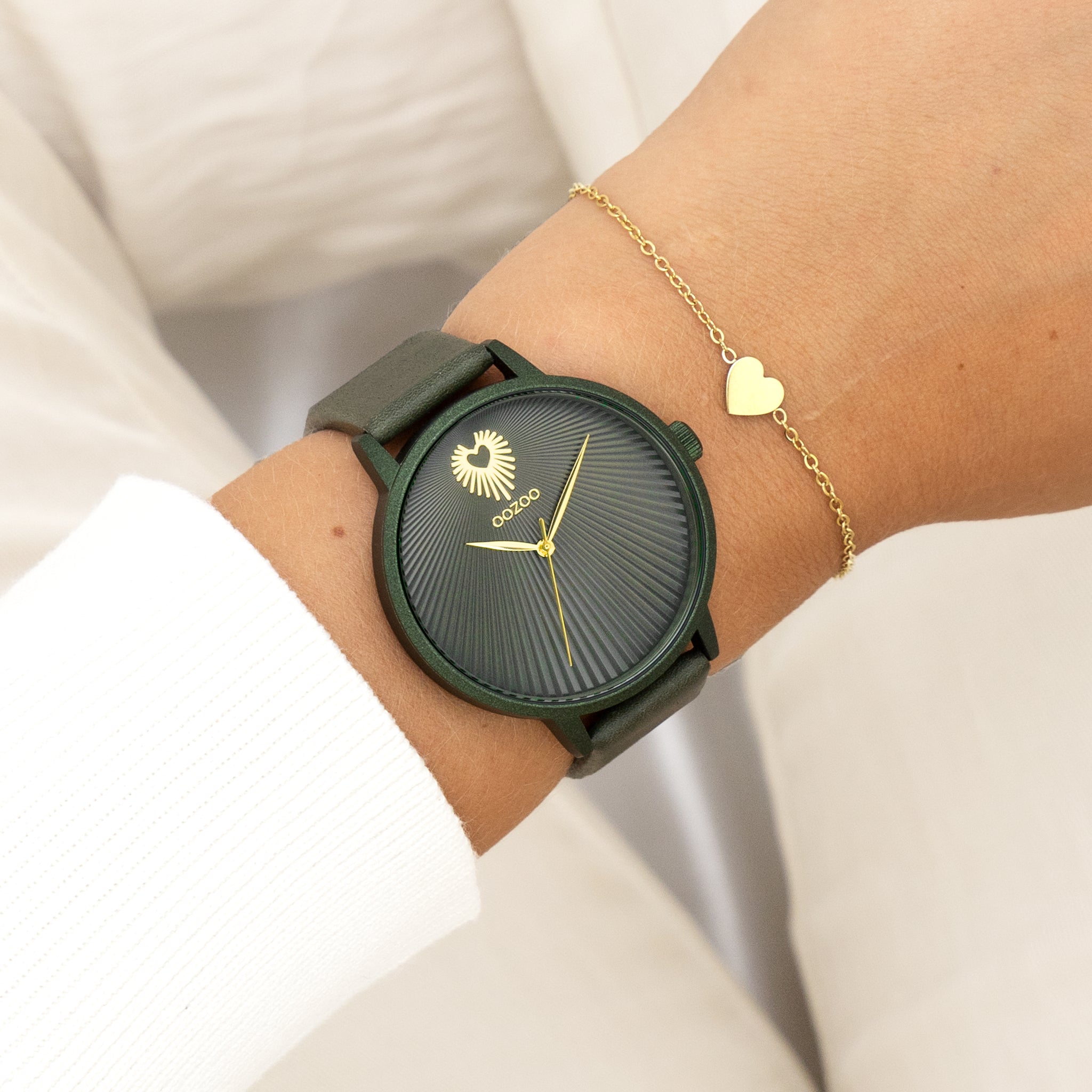 OOZOO Timepieces C11248 forest green watch forest green strap