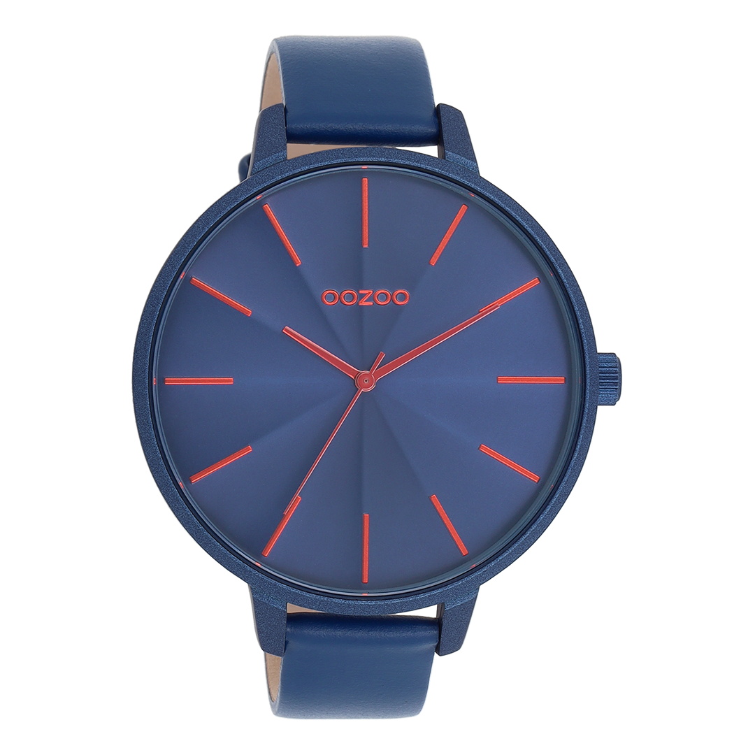 Blue OOZOO watch with leather strap - C11252