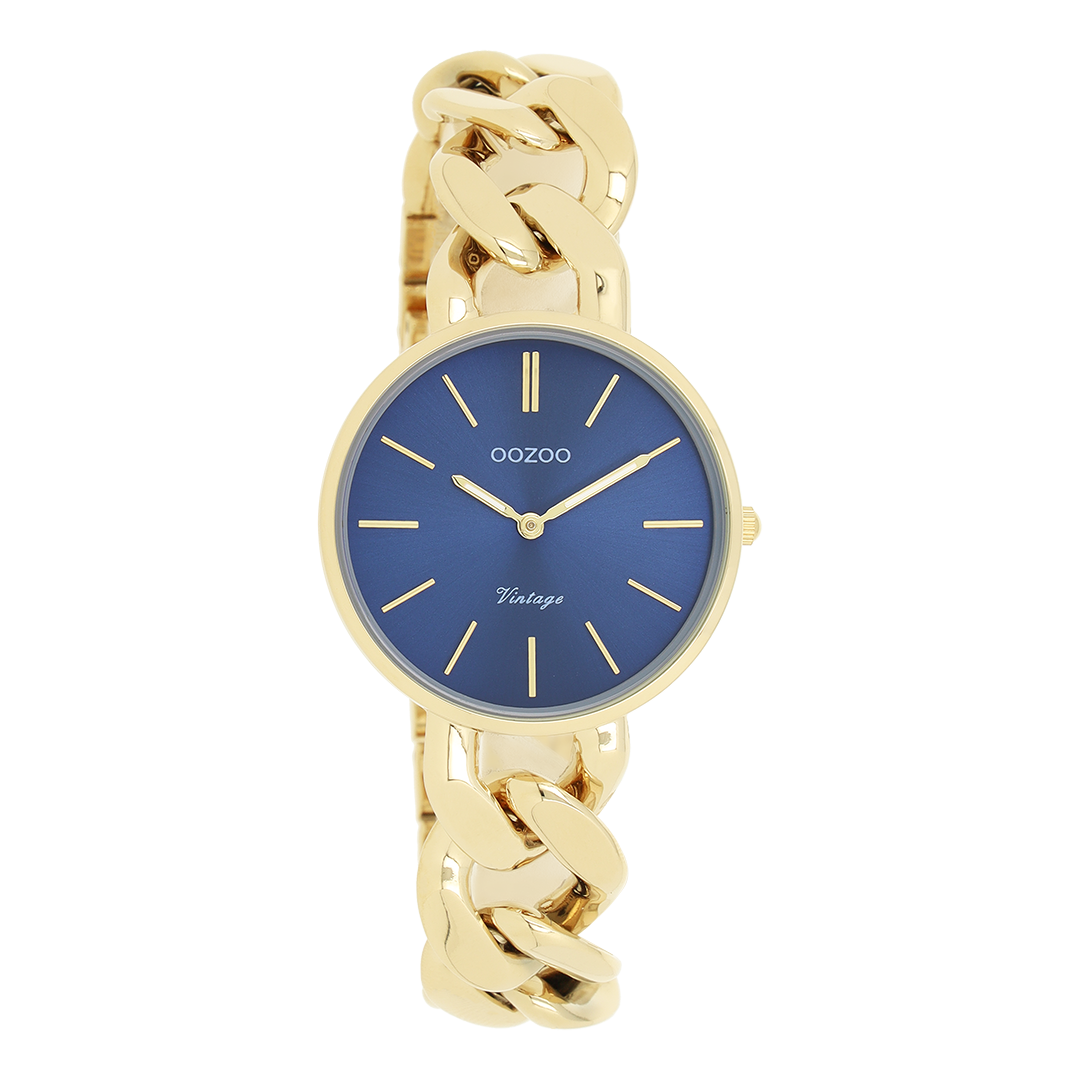 Gold coloured OOZOO watch with chunky chain bracelet - C20359