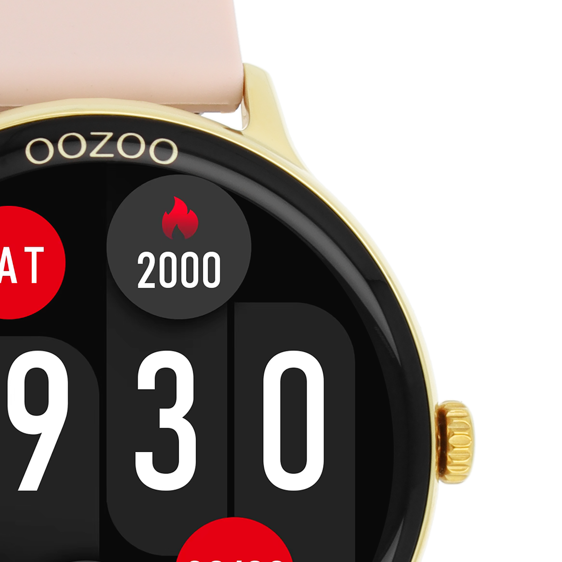 OOZOO Smartwatches Q00131 gold coloured watch pink grey strap