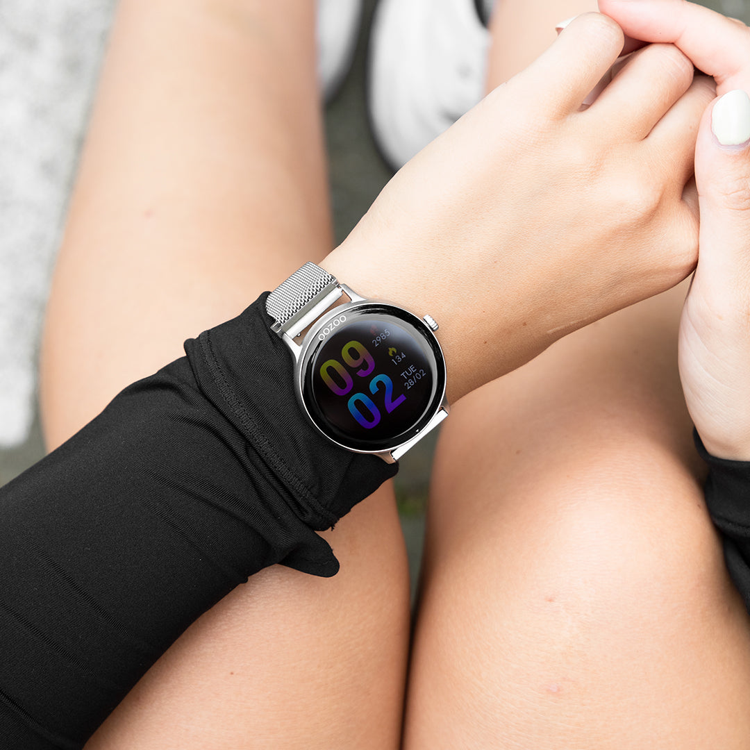 OOZOO Smartwatches Q00135 silver coloured watch silver coloured strap