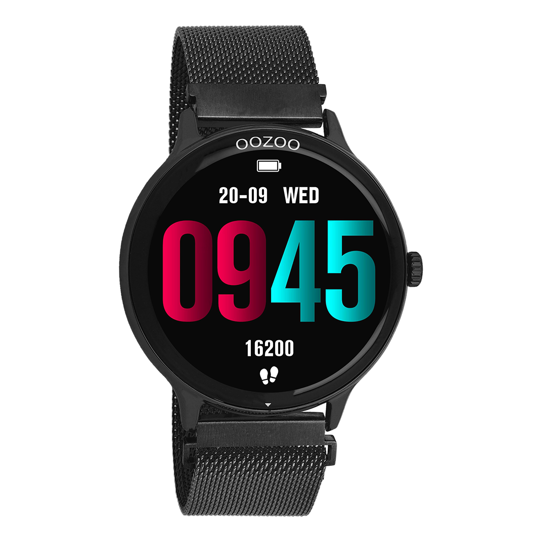 OOZOO Smartwatches Q00139 zwarte horloge zwarte band