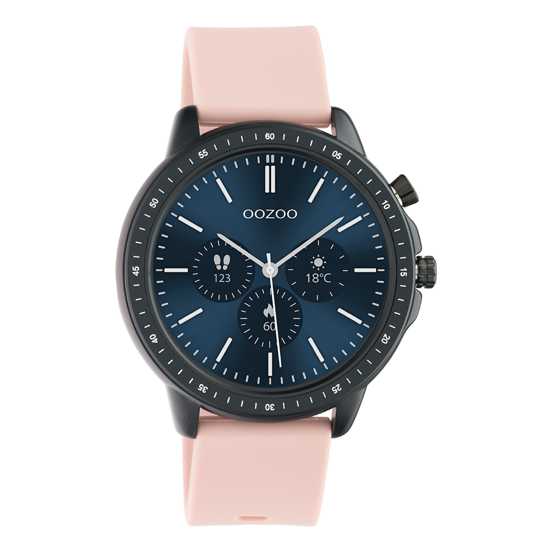 OOZOO Smartwatches Q00329 zwarte horloge grijs roze band