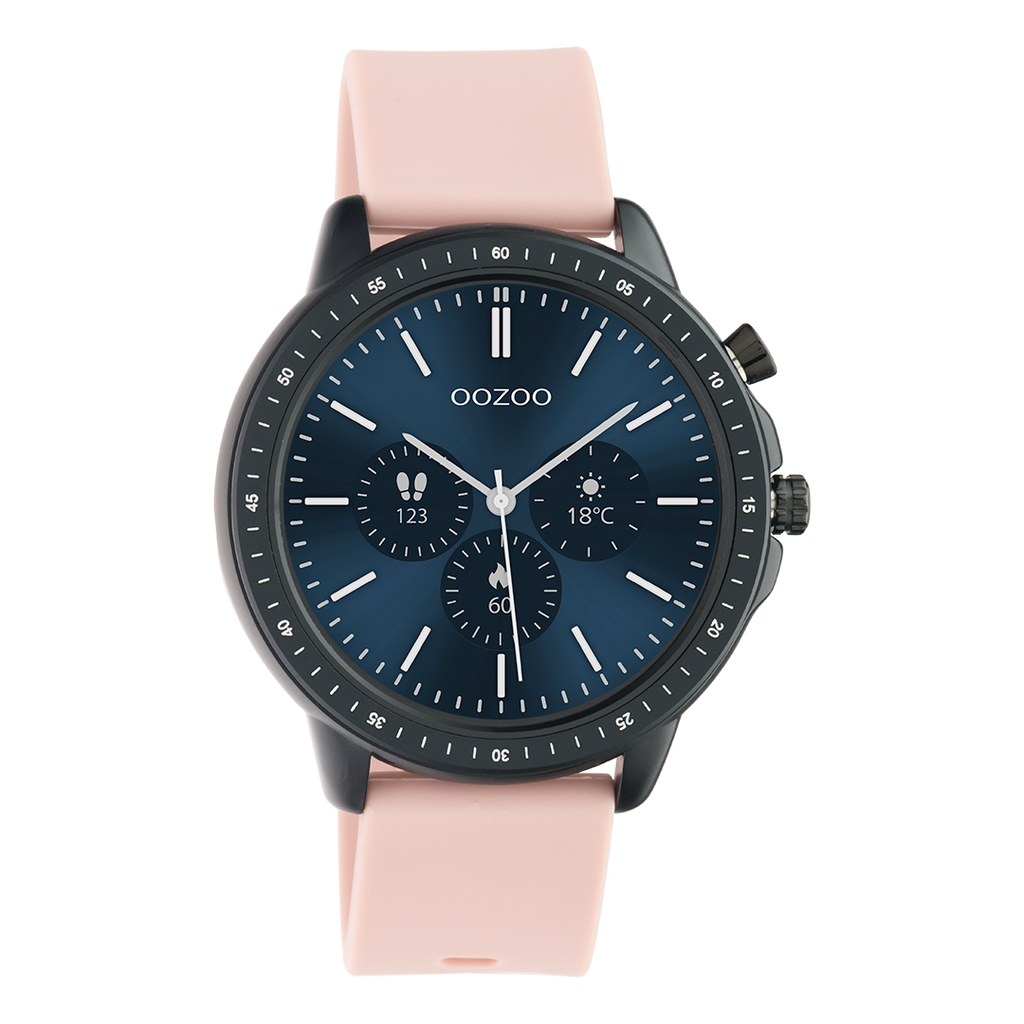 OOZOO Smartwatches Q00329 zwarte horloge grijs roze band